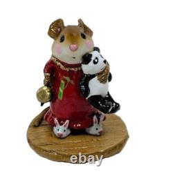 Wee Forest Folk M-218 Mousey's Bunny Slippers Red withBamboo Special (RETIRED)