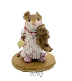 Wee Forest Folk M-218 Mousey's Bunny Slippers White with Red Special (RETIRED)