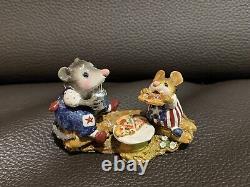 Wee Forest Folk M-244 LE Possum's Pizza Party (RETIRED) USA 4th of July Special