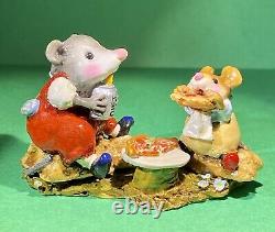 Wee Forest Folk M-244 Possum's Pizza Party. Retired 2011. Fast Free Shipping