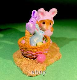 Wee Forest Folk M-251 Bunny In A Basket. Retired 2007. Fast Free Shipping
