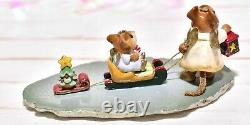 Wee Forest Folk M-262 Lighting the Way Christmas RETIRED Angel Mouse Sled