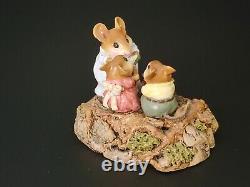 Wee Forest Folk M-268 Country Classroom Light Blue WP Signed 2001 RETIRED 3 Mice