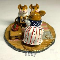Wee Forest Folk M-268s COUNTRY CLASSROOM Retired PATRIOTIC missing flag E2BM