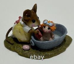 Wee Forest Folk M-301 Rub-A-Dub-Dolly Retired YellowithGrey 2003 DP Signed