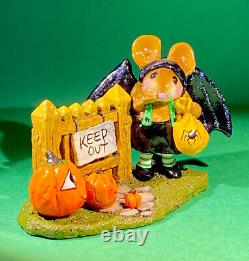 Wee Forest Folk M-345 Little Halloween Bat With Pumpkins, Retired. FreeShipping