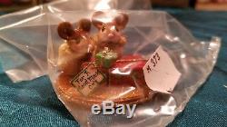 Wee Forest Folk M-373 For a Good Mouse Only retired mice figurine mustard dress