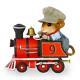 Wee Forest Folk M-453 Train Engine Wonderland Express Red (RETIRED)