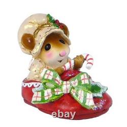 Wee Forest Folk M-498 Snuggled In For Christmas Red Shoe (RETIRED)