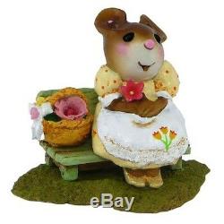 Wee Forest Folk MOTHER'S ROSY POSIES, WFF# M-483, Retired YELLOW Mouse, Last One