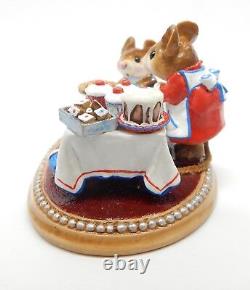 Wee Forest Folk MOUSEY'S BAKE SALE, WFF# M-220s, PATRIOTIC Mouse, Retired LTD