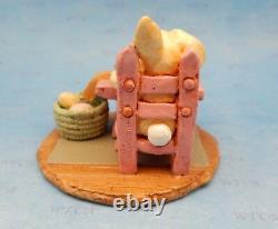 Wee Forest Folk MOUSEY'S EGG FACTORY, WFF# M-175, Retired, Yellow Bunny Mouse