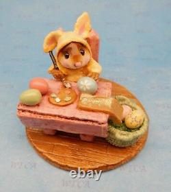 Wee Forest Folk MOUSEY'S EGG FACTORY, WFF# M-175, Retired, Yellow Bunny Mouse
