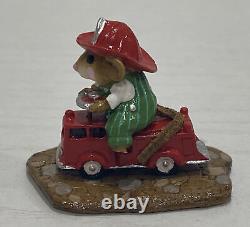 Wee Forest Folk MP-4 Fire Mouse With Fire Engine Retired Collectible (Damaged)