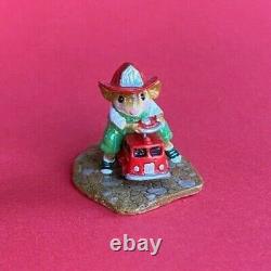 Wee Forest Folk MP-4 Fire Mouse With Fire Engine Retired MINT
