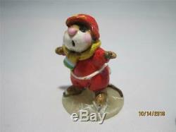 Wee Forest Folk MS-08 Skater Mouse Red Not Perfect Retired WFF