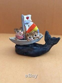 Wee Forest Folk MS-12 Land Ho! Land Ho Retired 3 Mice In A Sailboat On Whale