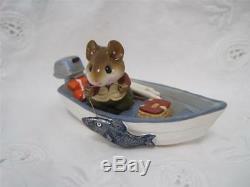 Wee Forest Folk MS-14 Fishin' Chip Retired in 1991 Older Style WFF Box