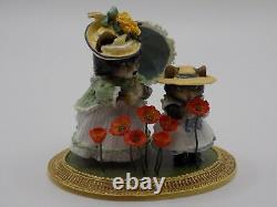 Wee Forest Folk MU-7 Cats with Poppies a la Monet Meadow Muses Retired 2008