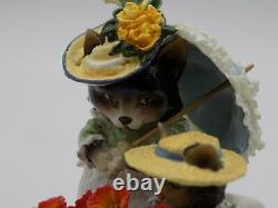 Wee Forest Folk MU-7 Cats with Poppies a la Monet Meadow Muses Retired 2008