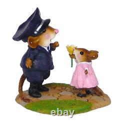 Wee Forest Folk MY HERO, WFF# M-525, Retired, Police Mouse and little girl mouse