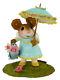 Wee Forest Folk MY POLKA DOTTED PARASOL, WFF# M-341a, BLUE, Retired Mouse