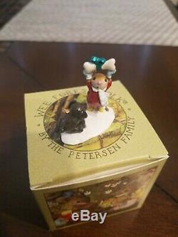 Wee Forest Folk Not Until Christmas Mouse Dog Bone Holiday Retired with box