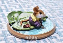Wee Forest Folk PM-3 Lilypaddle Millpond Mice Retired Purple Yellow Mouse WFF