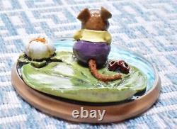 Wee Forest Folk PM-3 Lilypaddle Millpond Mice Retired Purple Yellow Mouse WFF