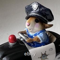 Wee Forest Folk Pedal Pusher Police Car Mouse Figurine M270b Retired 2001 RARE