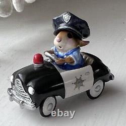 Wee Forest Folk Pedal Pusher Police Car Mouse Figurine M270b Retired 2001 RARE