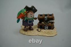 Wee Forest Folk Pirate's Treasure Chest Retired Halloween WFF Parrot