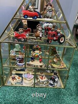 Wee Forest Folk Retired 13 Piece Collection with Display Case and Original Boxes