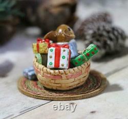 Wee Forest Folk Retired Christmas Figurine M-681b Christmas Pop Up (boy)