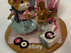 Wee Forest Folk Retired LTD Fifties Pink & Grey M for Mouse Stitch in Time New