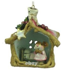 Wee Forest Folk Retired Little Christmas House Pink Dress Ornament