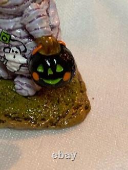 Wee Forest Folk Retired Special Color The Mummy with Ghosts and Black Pumpkin