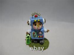 Wee Forest Folk Robbie Robot Blue Retired 2015 New Mouse in WFF Box