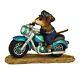 Wee Forest Folk SPARKEY, WFF# M-314, TEAL, Mouse on Motorcycle, Retired