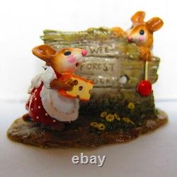 Wee Forest Folk Scamper Display Sign Mice M-239 Retired with WWF box