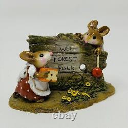 Wee Forest Folk Scamper Display Sign Mice M-239 Retired with WWF box