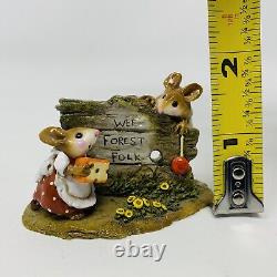 Wee Forest Folk Scamper Display Sign Mice M-239 Retired with WWF box