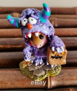 Wee Forest Folk Scaredy Monster M-589 Retired Halloween Mouse-Perfect Condition