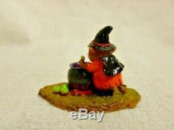 Wee Forest Folk Something's Brewing Halloween Edition Orange m-215 Retired Witch