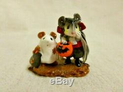 Wee Forest Folk Two Scared Spooks Halloween Edition Red Glitter m-284 Retired