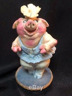 Wee Forest Folk Very Rare Retired Piggy Ballerina