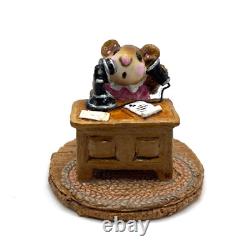 Wee Forest Folk WFF M-068 / M-68 Office Mousey Pink Dress Retired in 1984