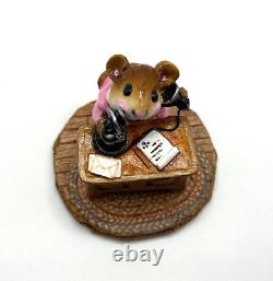 Wee Forest Folk WFF M-068 / M-68 Office Mousey Pink Dress Retired in 1984