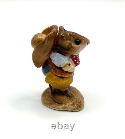 Wee Forest Folk WFF M-108 Rope'em Mousey Retired in 1984 Rope'em Mousey