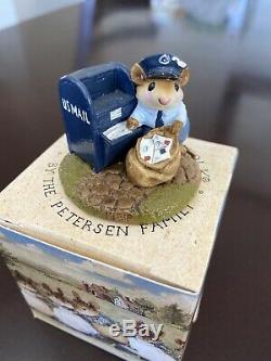 Wee Forest Folk mouse LTD-1 Postmouster retired 1984 Signed William Peterson